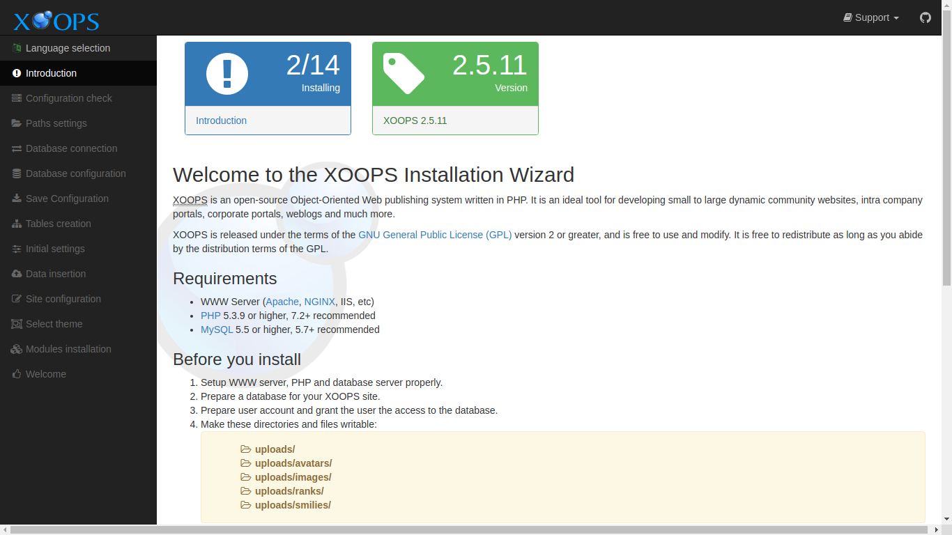 XOOPS Installer Introduction