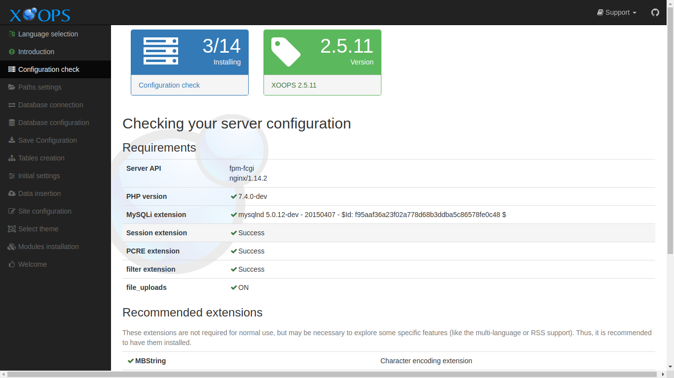 XOOPS Installer Configuration Check
