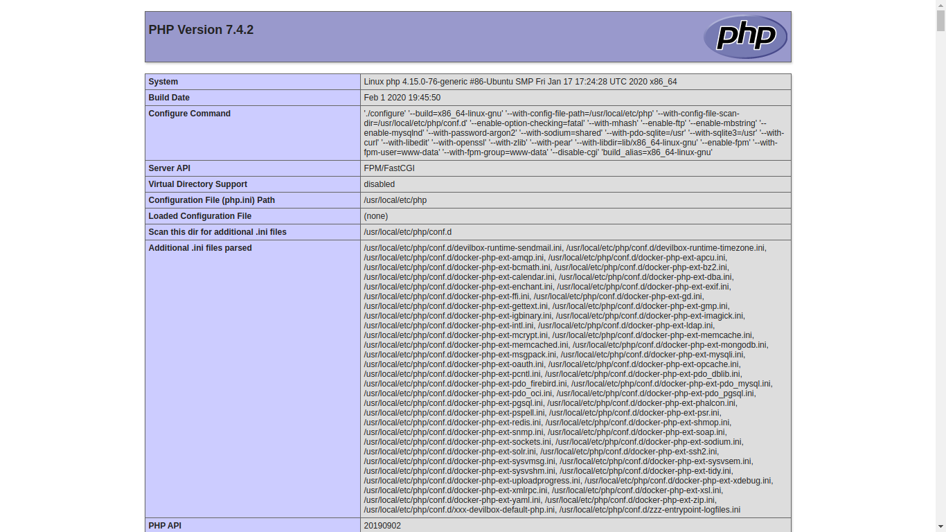 phpinfo() Example