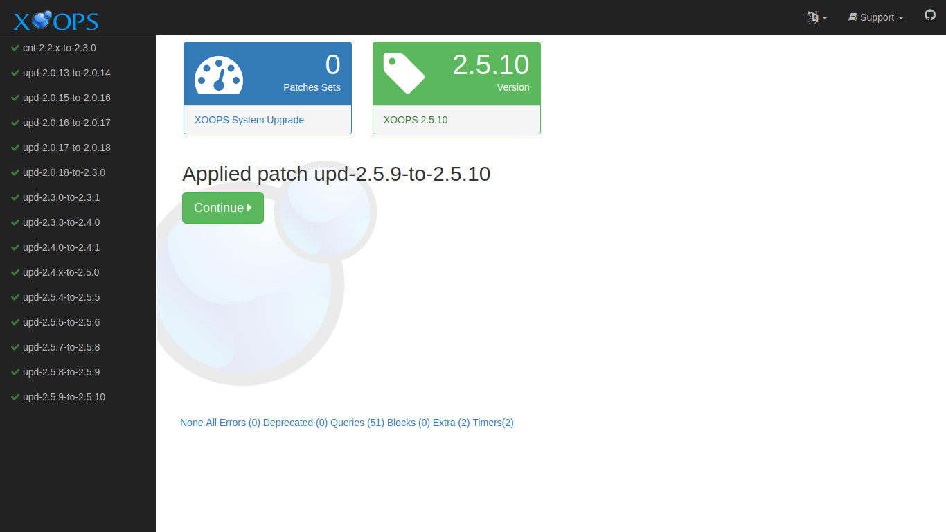 XOOPS Upgrade Applied Patch